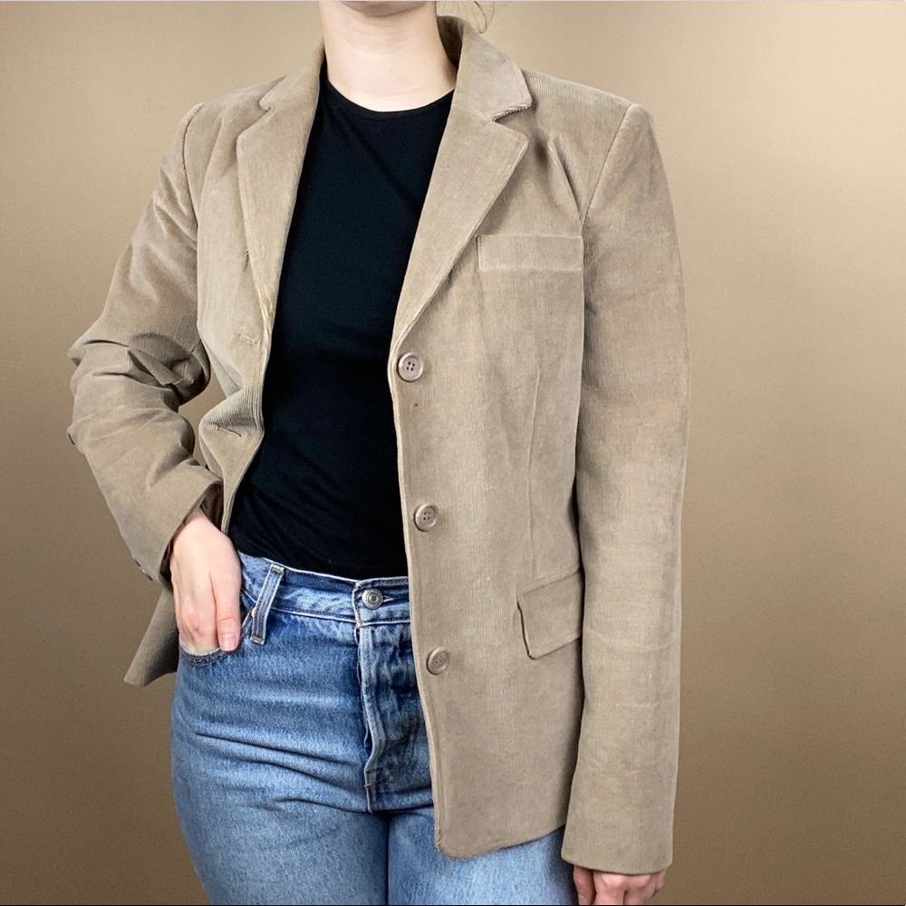 Rafaella Beige-Taupe Corduroy Blazer